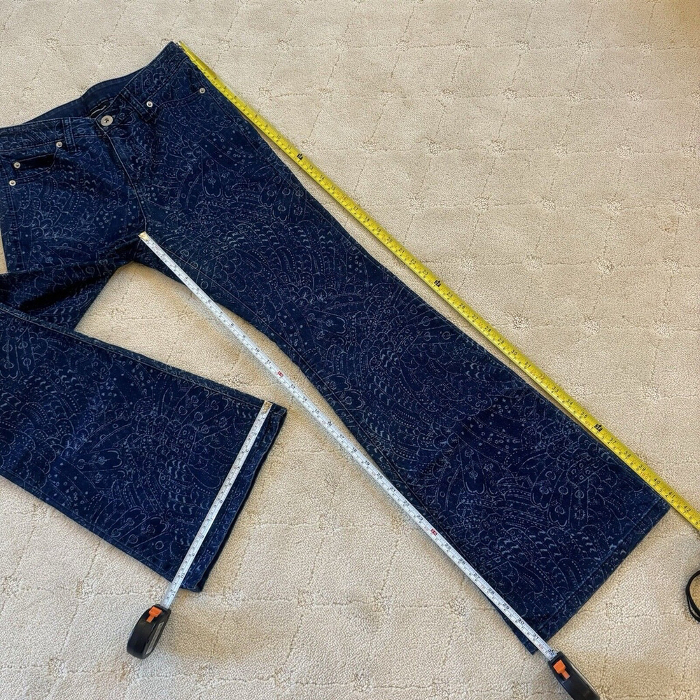 INC Womens Laser Printed Mid Rise Flare Leg Jeans Size:6/28 - Picture 13 of 15